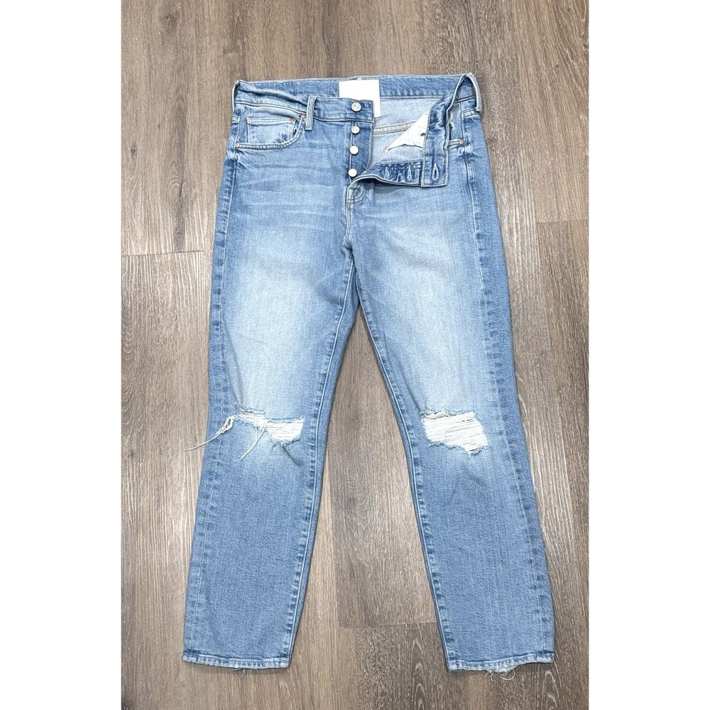 MOTHER Superior Scrapper Ankle Jeans Bless You Again Distressed Size 28